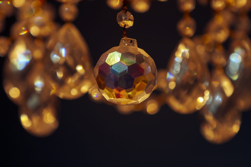 水晶のモビール